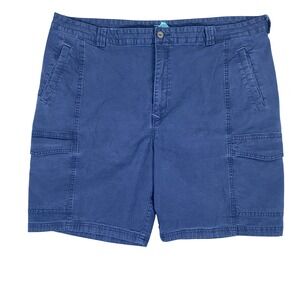 Tommy Bahama Cargo Shorts Mens 42 Blue Boracay Cotton Tencel Stretch Flat Front